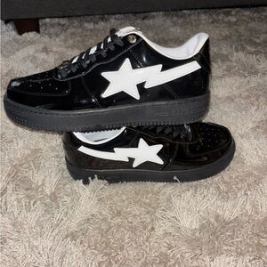 Black and White Star Sneakers